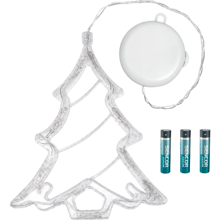 Decorațiune de Crăciun LED/3xAAA, alb cald, brăduț