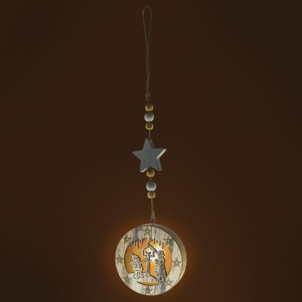 Decorațiune LED de Crăciun, 2 x CR2032, alb cald