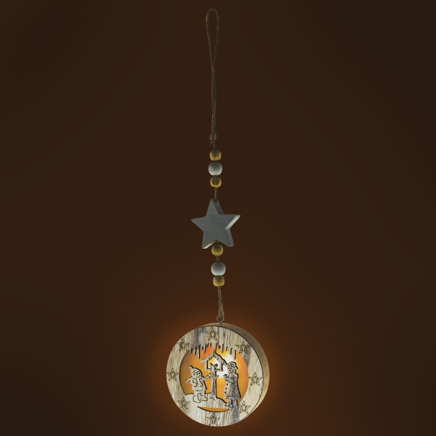 Decorațiune LED de Crăciun, 2 x CR2032, alb cald