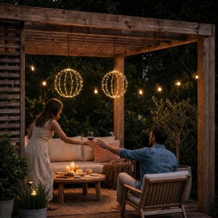 Decorațiune LED de Crăciun pentru exterior, 2,1 W, 230 V, diam. 40 cm, IP44, alb cald