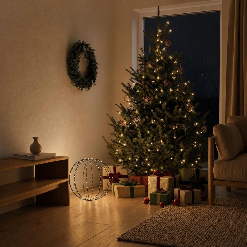 Decorațiune LED de Crăciun pentru exterior, 2,1 W, 230 V, diam. 40 cm, IP44, alb cald