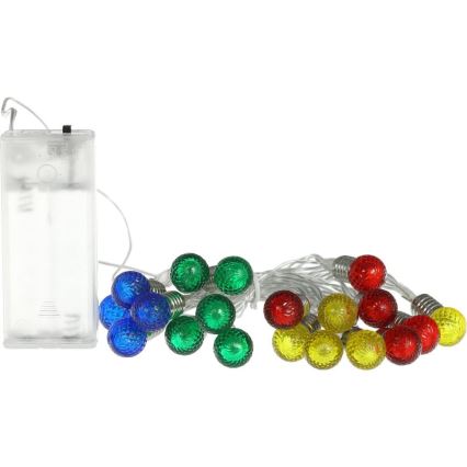 Ghirlandă LED cu 20 de becuri LED, alimentare 2xAA, alb cald, 1,8 m