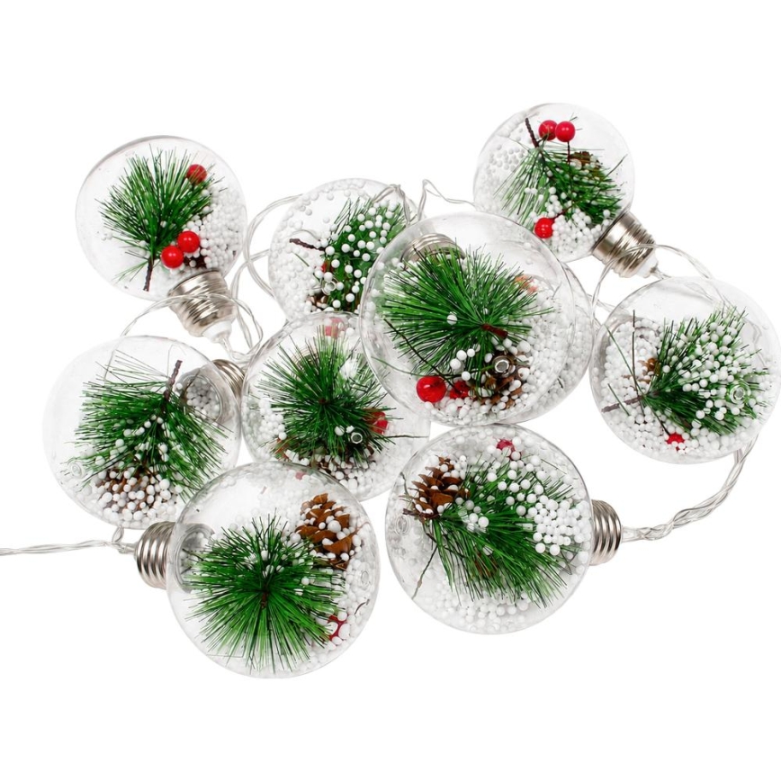 Ghirlandă LED de Crăciun 10xLED/3xAAA/alb cald 2,1m globuri