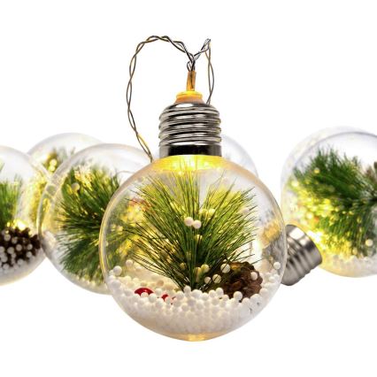 Ghirlandă LED de Crăciun 10xLED/3xAAA/alb cald 2,1m globuri