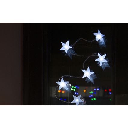 Ghirlandă luminoasă LED decorativă cu ventuze, 10x LED / 2x AA, 1,8 m, alb rece