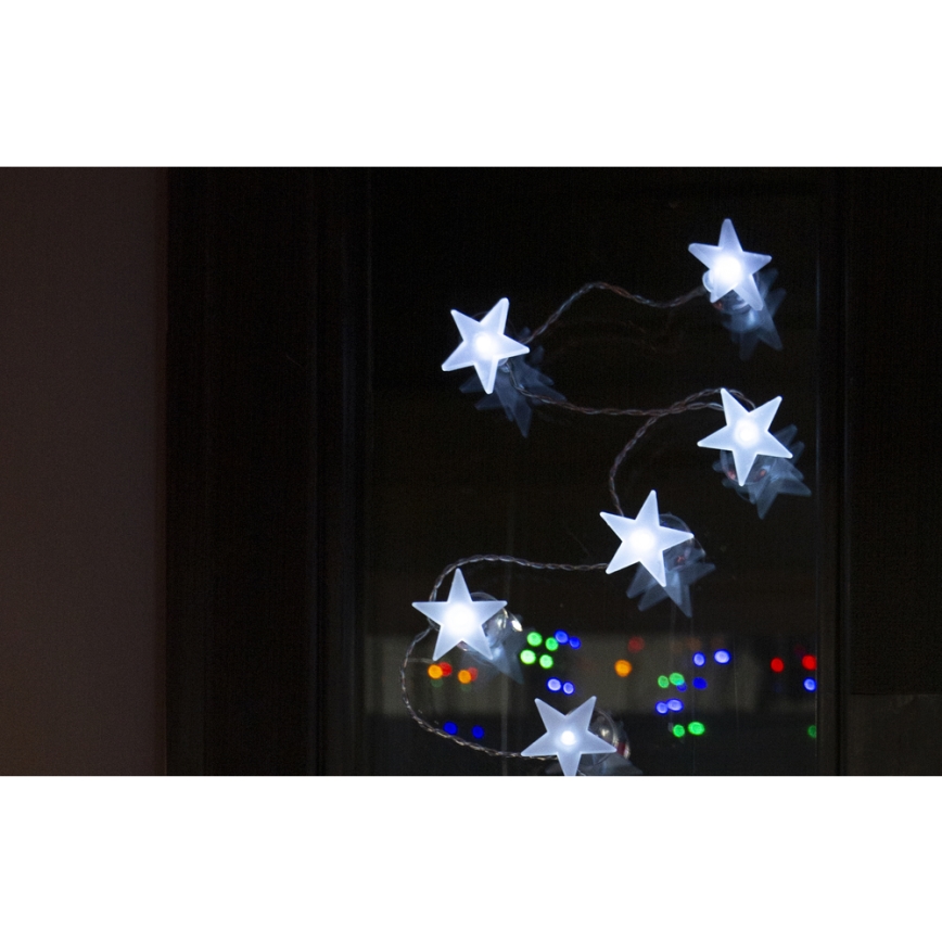 Ghirlandă luminoasă LED decorativă cu ventuze, 10x LED / 2x AA, 1,8 m, alb rece