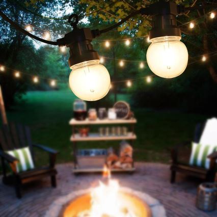 Ghirlandă decorativă LED de exterior GIRLANDA G45, 10 x E27, 230 V, 8 m, IP44, alb cald