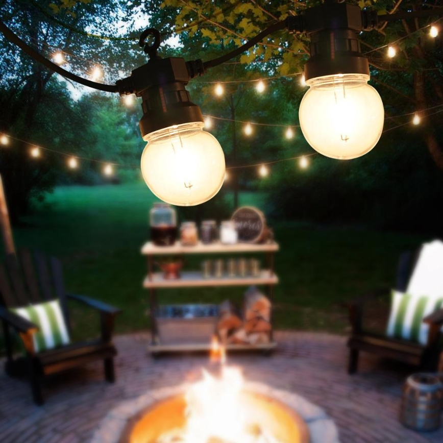 Ghirlandă decorativă LED de exterior GIRLANDA G45, 10 x E27, 230 V, 8 m, IP44, alb cald