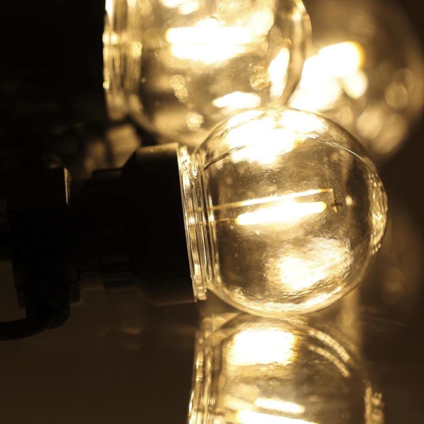 Ghirlandă decorativă LED de exterior GIRLANDA G45, 10 x E27, 230 V, 8 m, IP44, alb cald