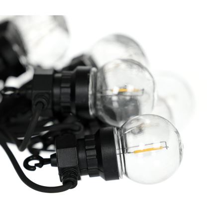 Ghirlandă decorativă LED de exterior GIRLANDA G45, 10 x E27, 230 V, 8 m, IP44, alb cald