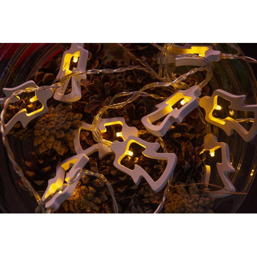 Ghirlandă LED 10xLED/2xAA 1,8 m alb cald