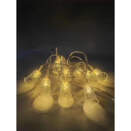 Ghirlandă LED 20xLED/3xAA/alb cald 2,2m clopoței