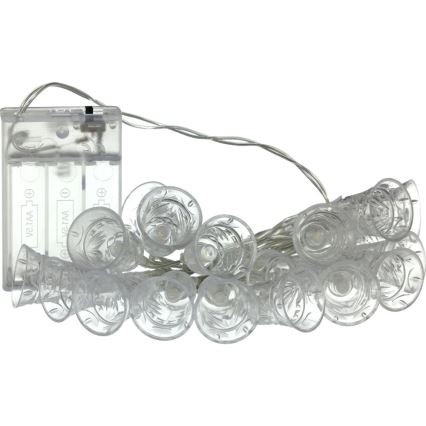 Ghirlandă LED 20xLED/3xAA/alb cald 2,2m clopoței