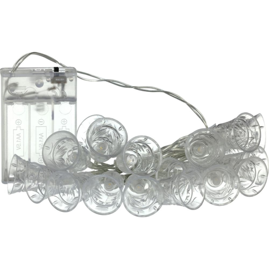 Ghirlandă LED 20xLED/3xAA/alb cald 2,2m clopoței