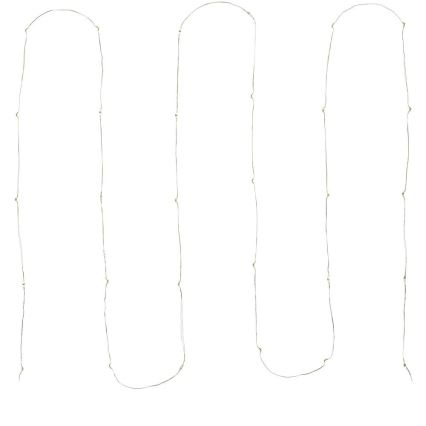 Ghirlandă LED 30 LED-uri, alimentare 3xAA, 3,3 m, alb rece