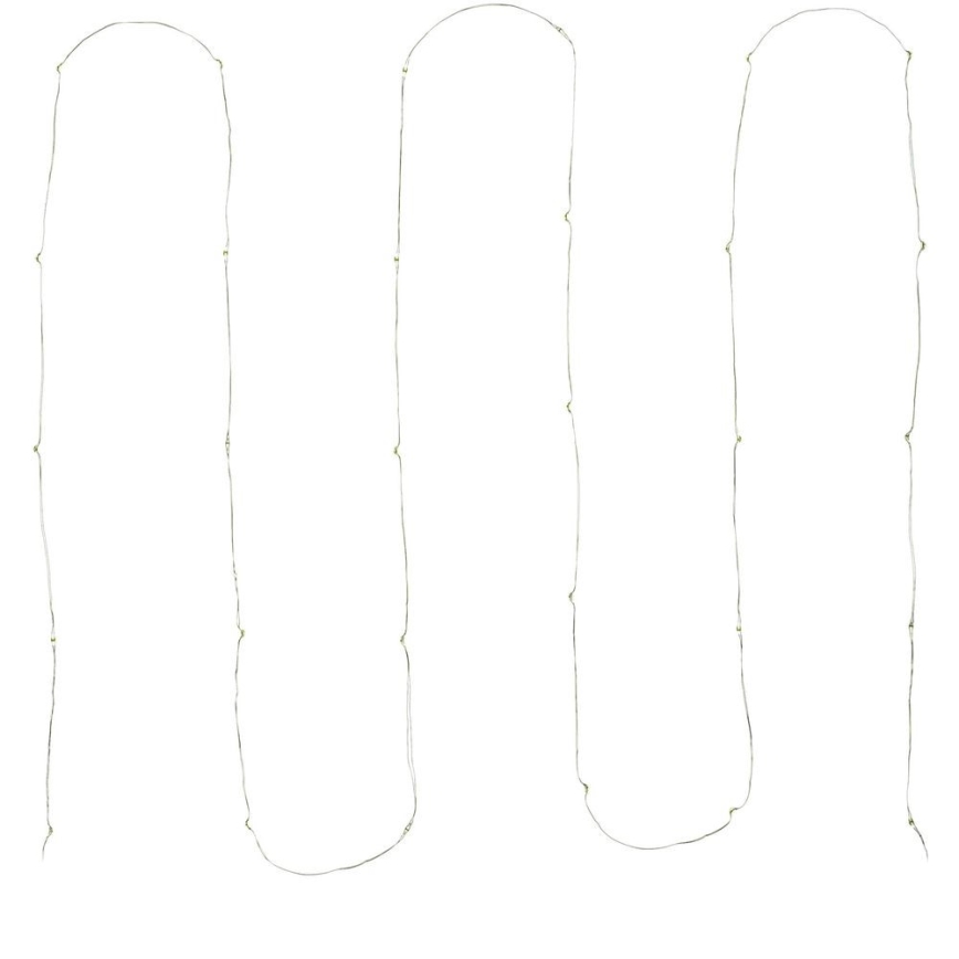 Ghirlandă LED 30 LED-uri, alimentare 3xAA, 3,3 m, alb rece