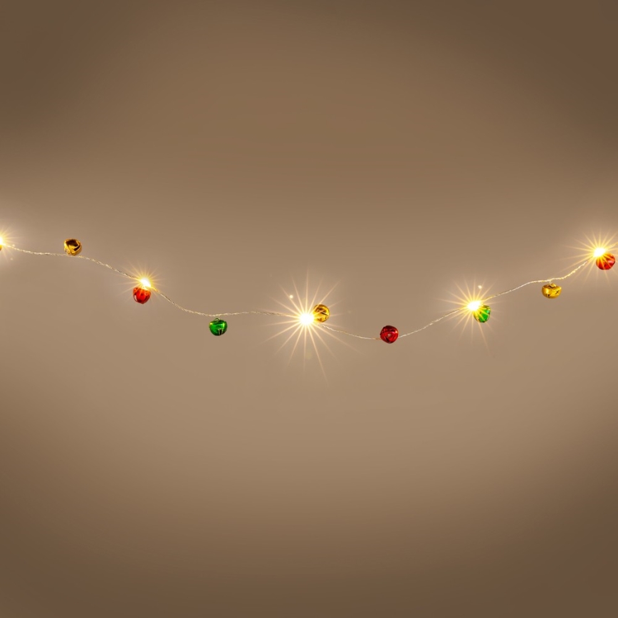 Ghirlandă LED 40x LED, 4,3 m, alimentare 3xAA, alb cald