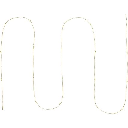 Ghirlandă luminoasă LED 2,3 m, 20 LED, alimentare 2xAA, alb cald