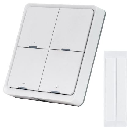 Comutator inteligent cu 4 butoane, 1x CR2430, alb