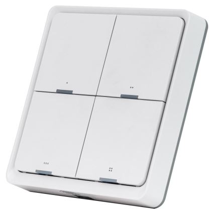Comutator inteligent cu 4 butoane, 1x CR2430, alb