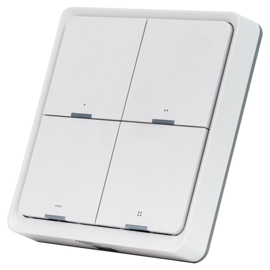 Comutator inteligent cu 4 butoane, 1x CR2430, alb