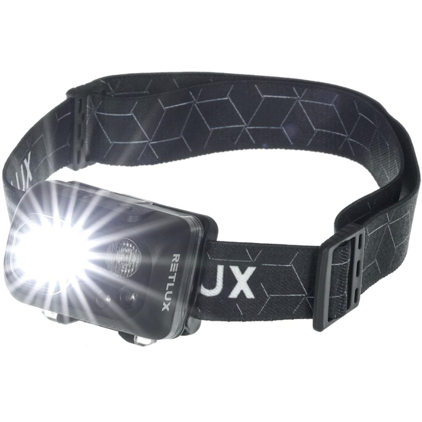 Lanternă frontală LED reîncărcabilă, 3 W, 1200 mAh, IP67, neagră