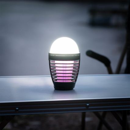 Retlux - Lampă LED portabilă reîncărcabilă cu capcană pentru insecte LED/5W/1800 mAh IP44 neagră