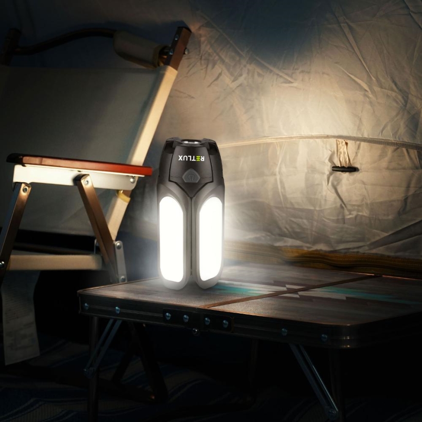 Lanternă LED reîncărcabilă pentru camping cu panou solar, 3 W, 1600 mAh, IPX4