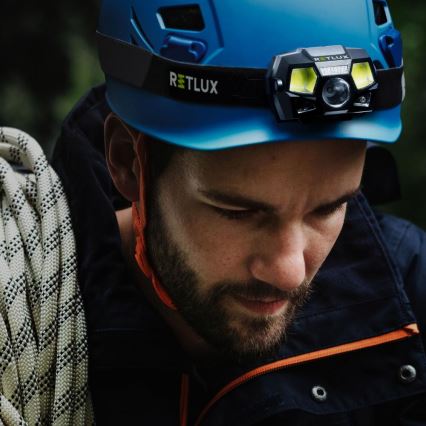 Frontală LED reîncărcabilă cu senzor, 3W, baterie 900 mAh, IP44, negru