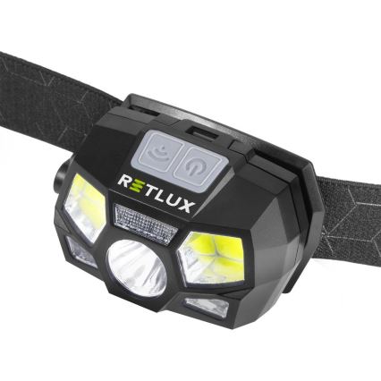 Frontală LED reîncărcabilă cu senzor, 3W, baterie 900 mAh, IP44, negru