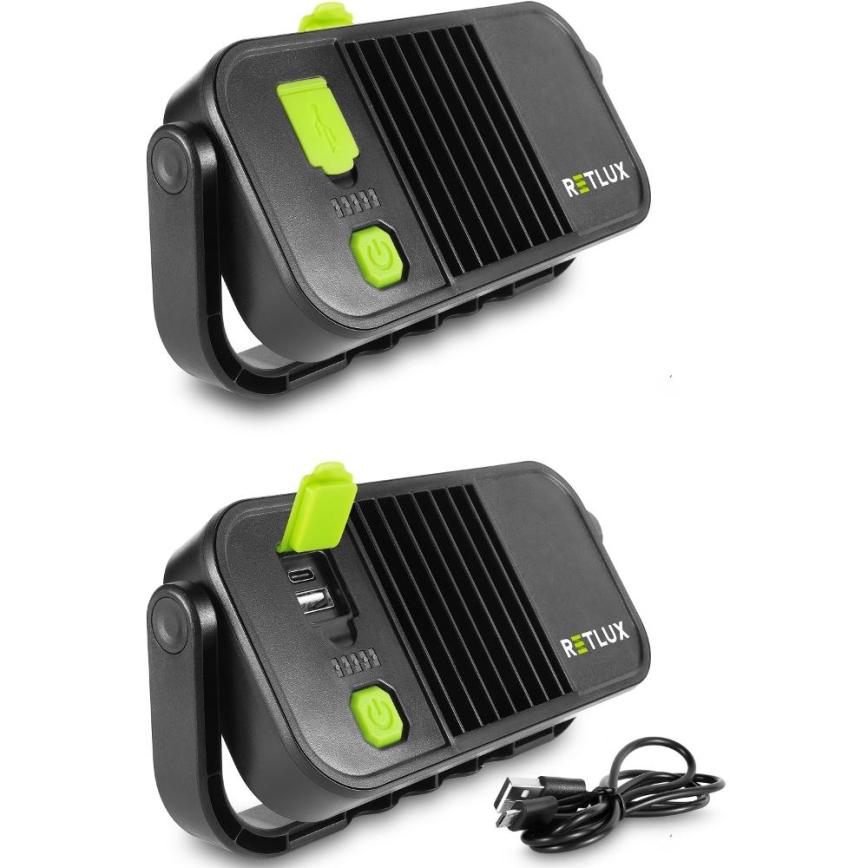 Lanternă LED de lucru cu funcție powerbank, 4400 mAh, IP44, galben/negru