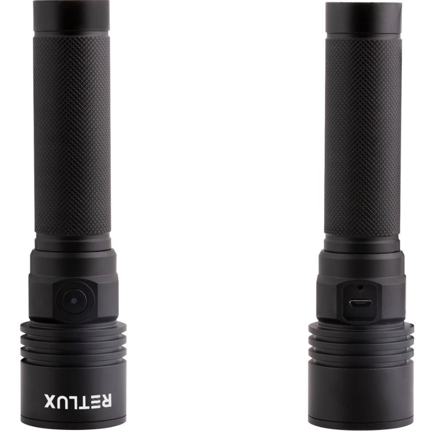 Lanternă LED reîncărcabilă din aluminiu, 3 W, 2000 mAh, IPX4, neagră