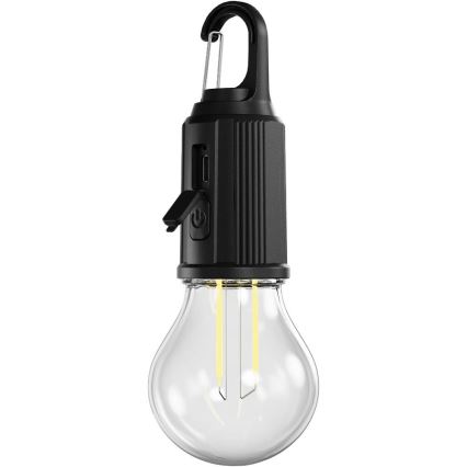 Retlux - Lanternă LED reîncărcabilă, reglabilă, 0,3W/USB, 400 mAh, IP44, neagră