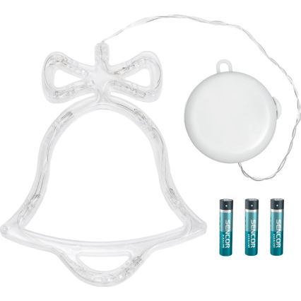 Decorațiune de Crăciun LED/3xAAA/alb cald clopoțel