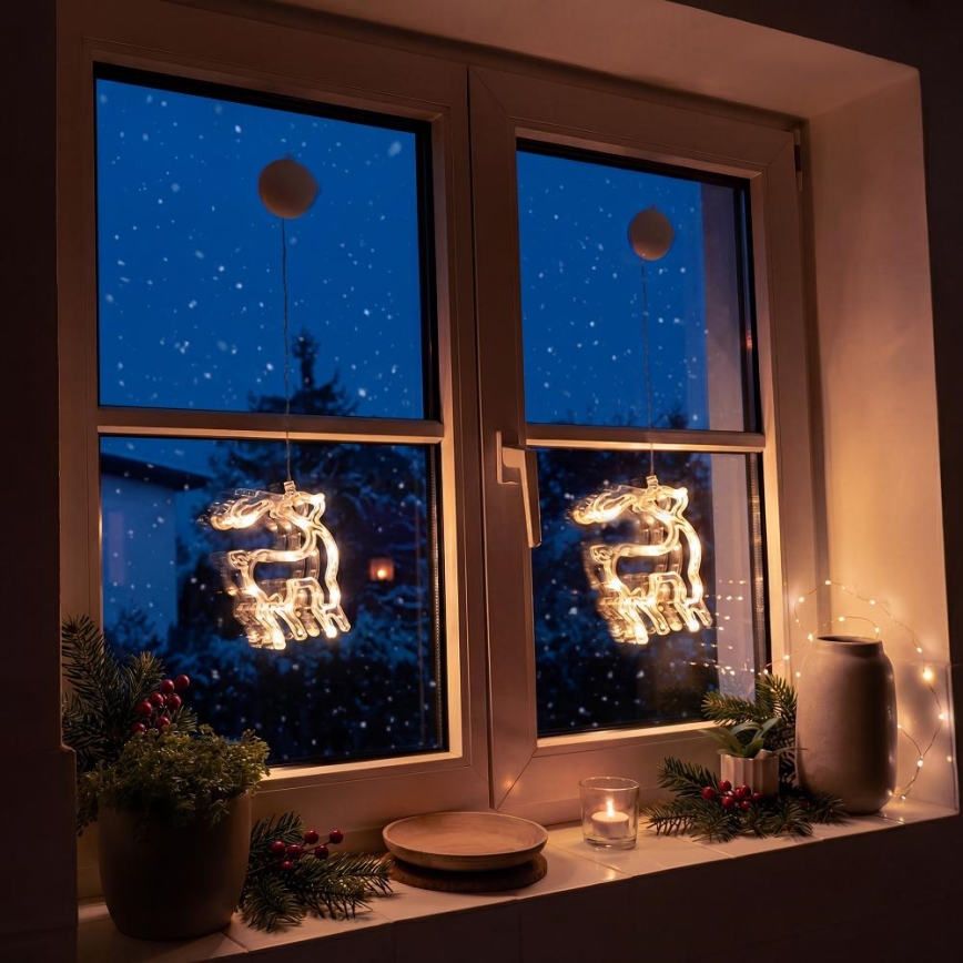 LED Decorațiune de Crăciun LED/3xAAA/alb cald ren
