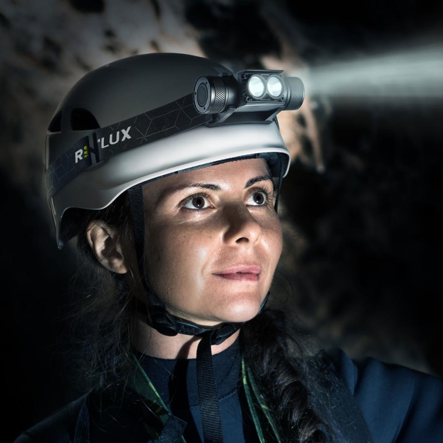 Lanternă frontală LED din aluminiu, încărcabilă, cu intensitate reglabilă LED/2600 mAh IP65