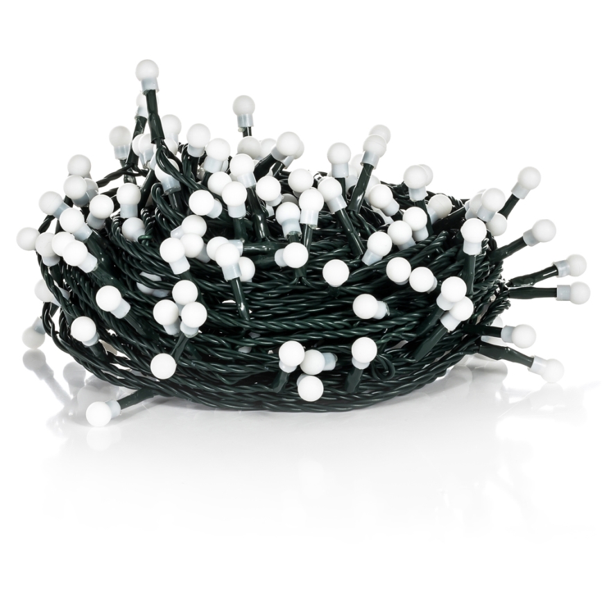 Instalație luminoasă LED de exterior pentru Crăciun, 100 LED/8 funcții, 15 m, IP44, alb cald