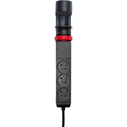 Prelungitor cu prindere pe masă, 3 prize Tip E + 2x USB-A + 1x USB-C, 1,5 m, negru