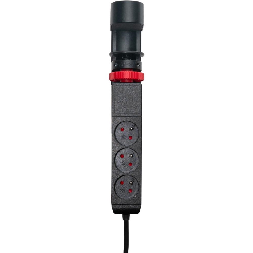 Prelungitor cu prindere pe masă, 3 prize Tip E + 2x USB-A + 1x USB-C, 1,5 m, negru