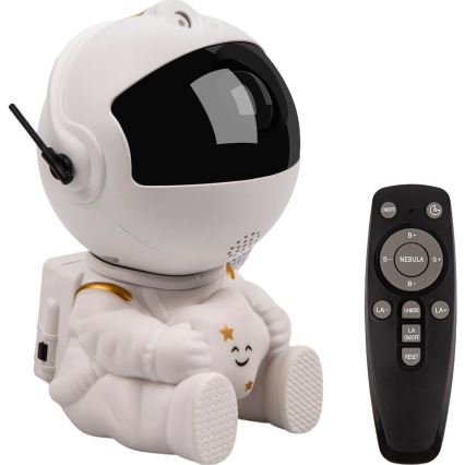 Proiector LED pentru copii Astronaut, 230V, diametru 12,5 cm, cu telecomandă