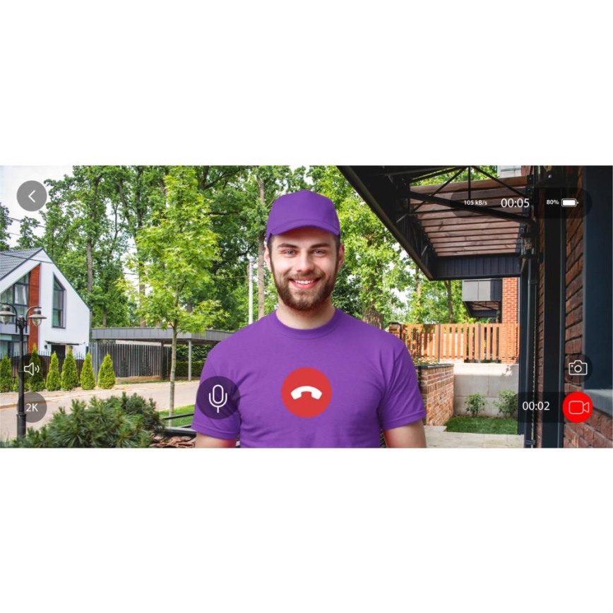 Sonerie video cu senzor de mișcare 5MP 1440p 5200 mAh Wi-Fi IP65 antracit