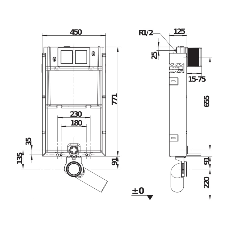 Rezervor încastrat pentru toaletă suspendată JIKA H8956510000001