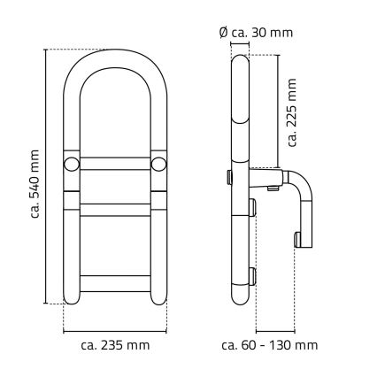 Ridder - Mâner pentru cadă 54x23,5 cm alb