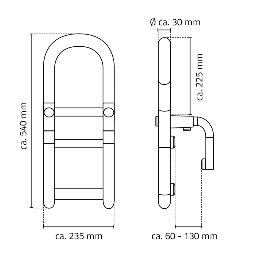 Ridder - Mâner pentru cadă 54x23,5 cm alb
