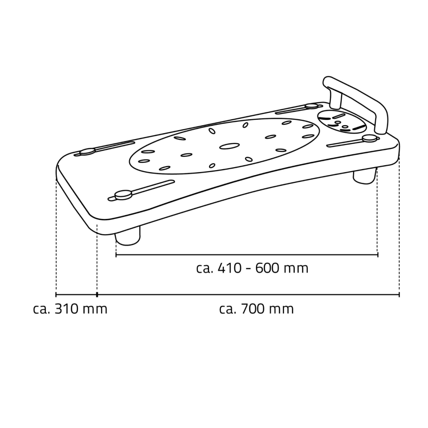 Ridder - Scaun pentru cadă cu mâner 31x70 cm alb