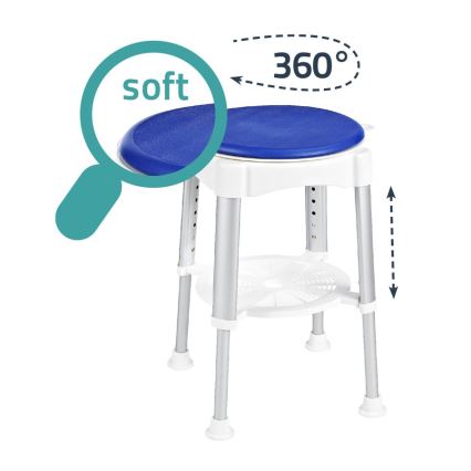 Ridder - Scaun rotativ 58x35,5 cm, albastru/alb