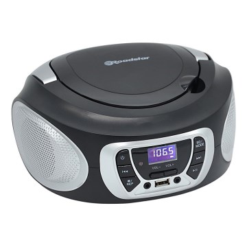 Roadstar CDR-365U/SL - Radio cu FM/PLL și USB 32W/230V/4xLR14 negru/argintiu