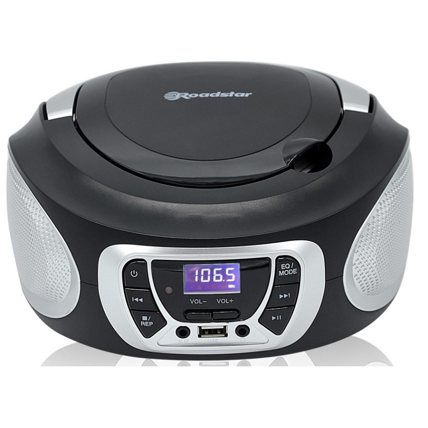 Roadstar CDR-365U/SL - Radio cu FM/PLL și USB 32W/230V/4xLR14 negru/argintiu