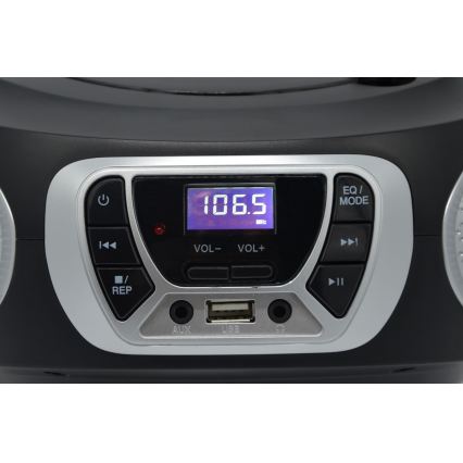 Roadstar CDR-365U/SL - Radio cu FM/PLL și USB 32W/230V/4xLR14 negru/argintiu