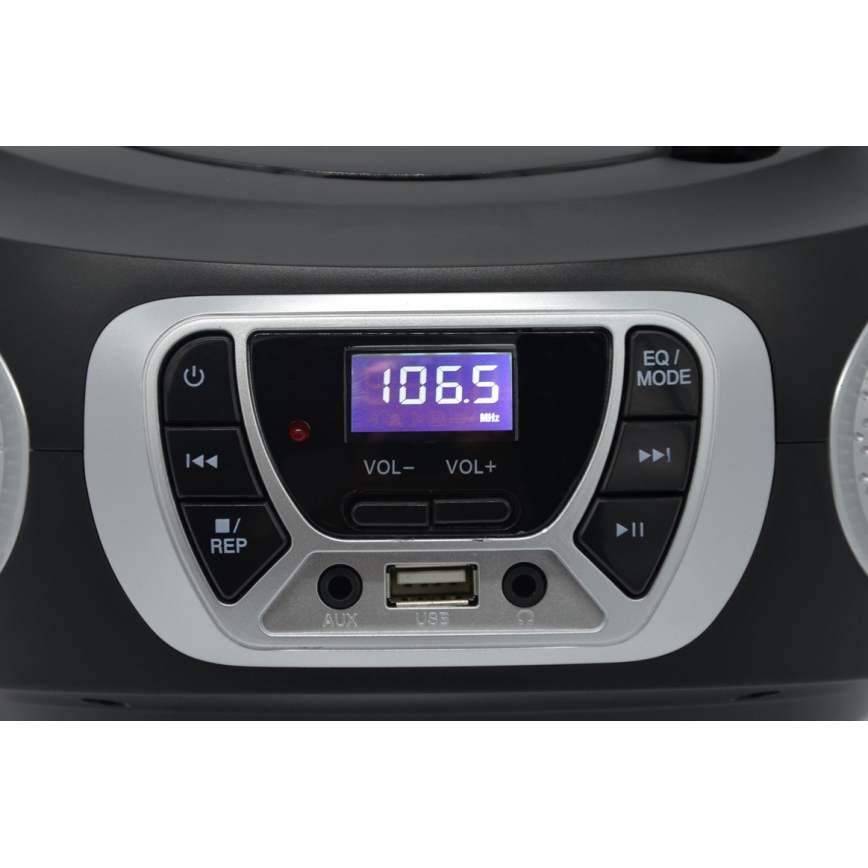 Roadstar CDR-365U/SL - Radio cu FM/PLL și USB 32W/230V/4xLR14 negru/argintiu